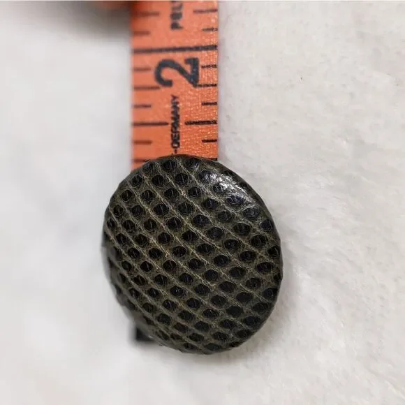 Vintage 1980's Faux Leather "Attitudes by Paris" Clip Button Earrings - Picture 6 of 6